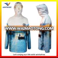 Custom made sublimation long sleeve Fishing Tournament Jersey, polyester fishing wear, fishing clothing with hoodies